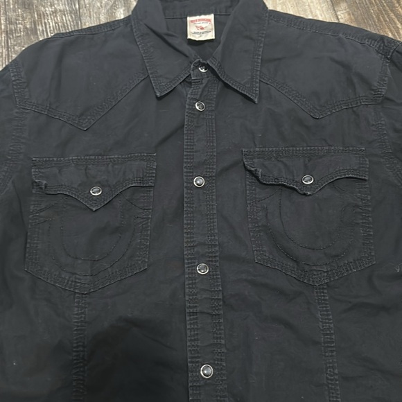 True religion button up long sleeve shirt size Large - Picture 4 of 5